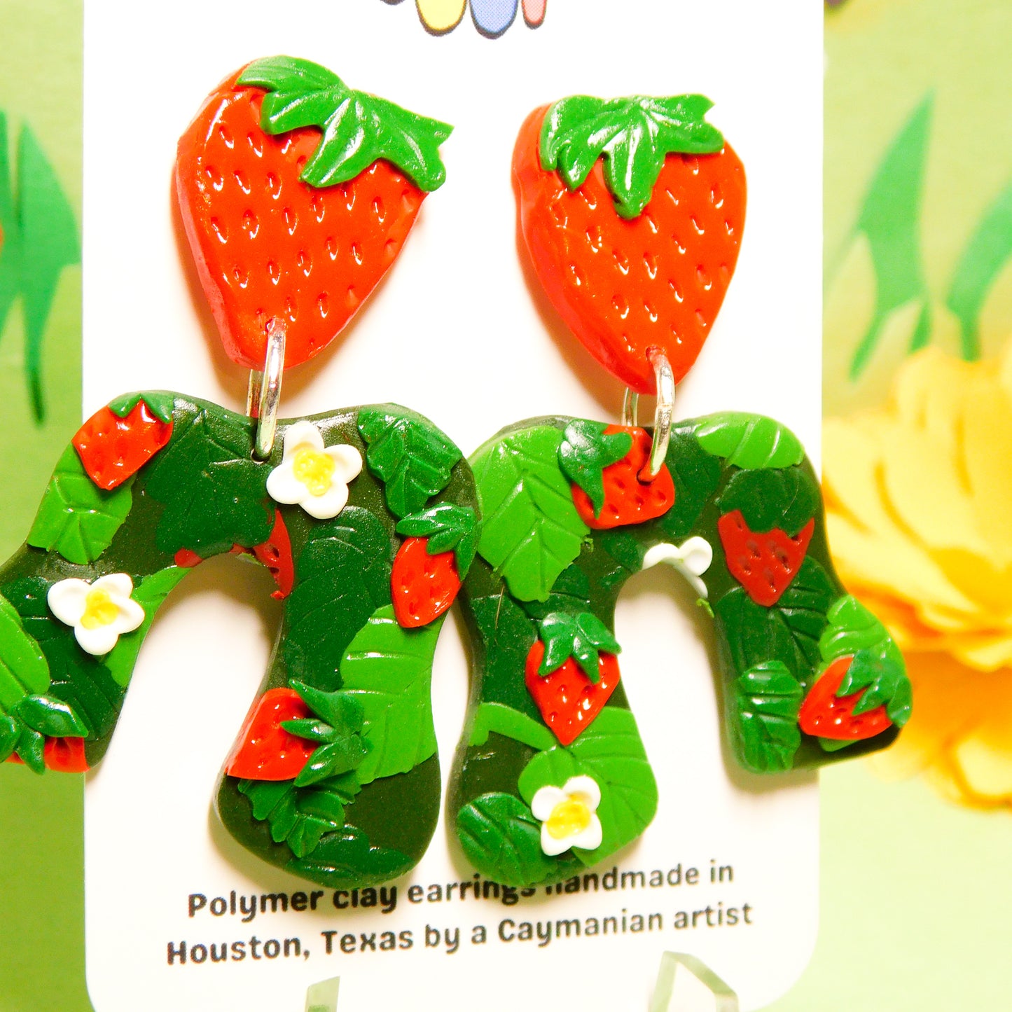 Strawberry Patch Slab Earrings