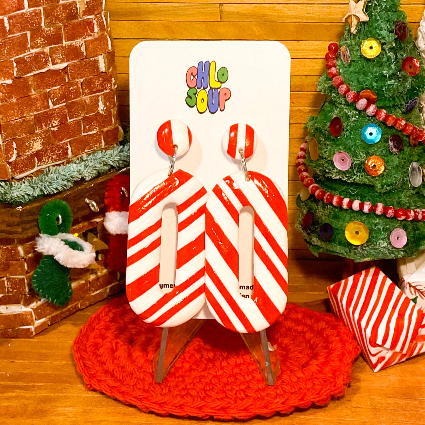Candy Cane Pill Earrings