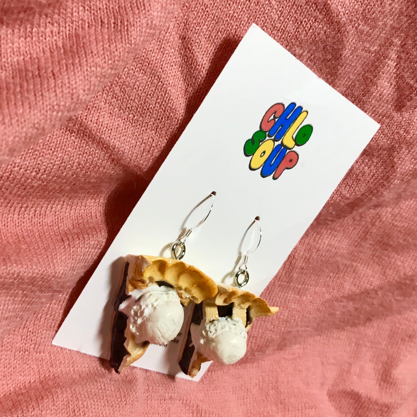 Blueberry Pie with Ice Cream Earrings