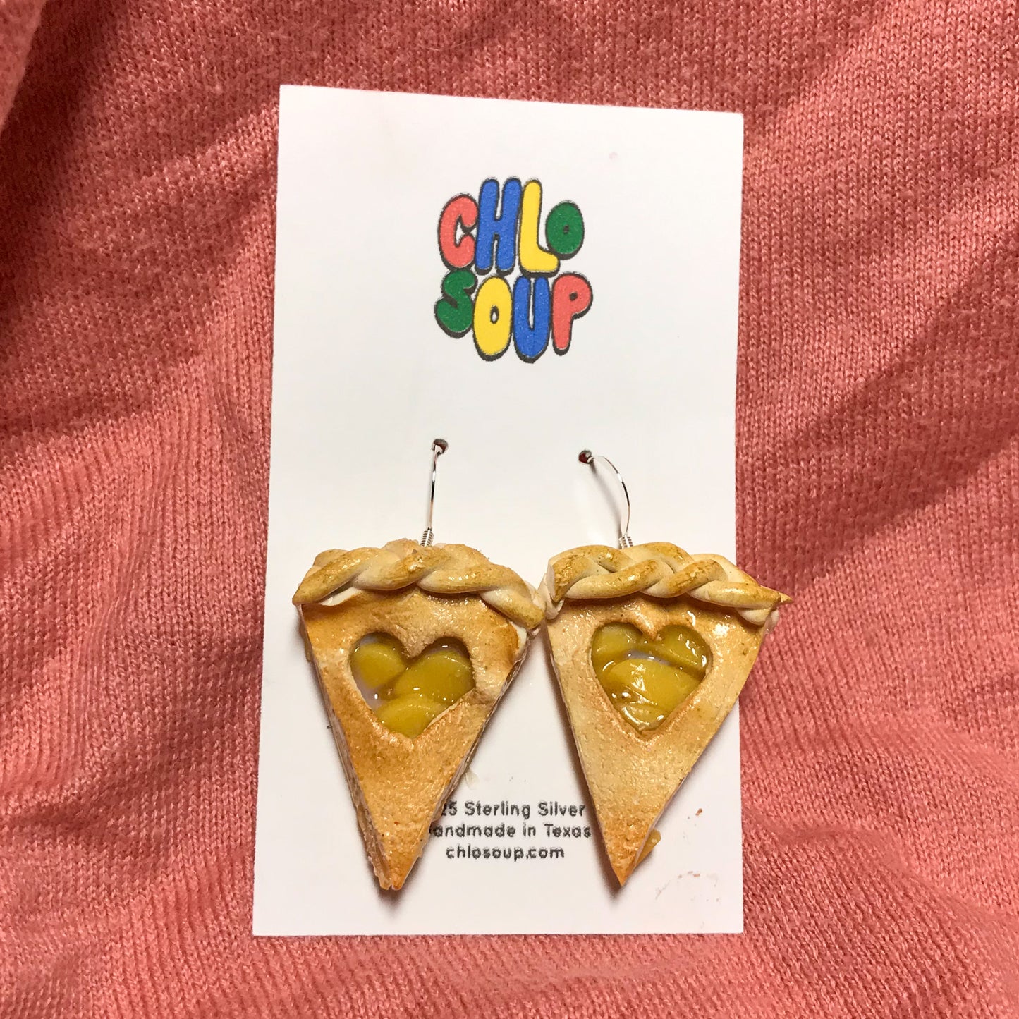 Heart Cutout Apple Pie Earrings