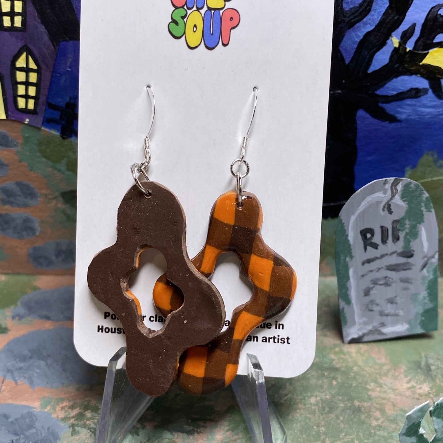 Gingham Squiggle Earrings