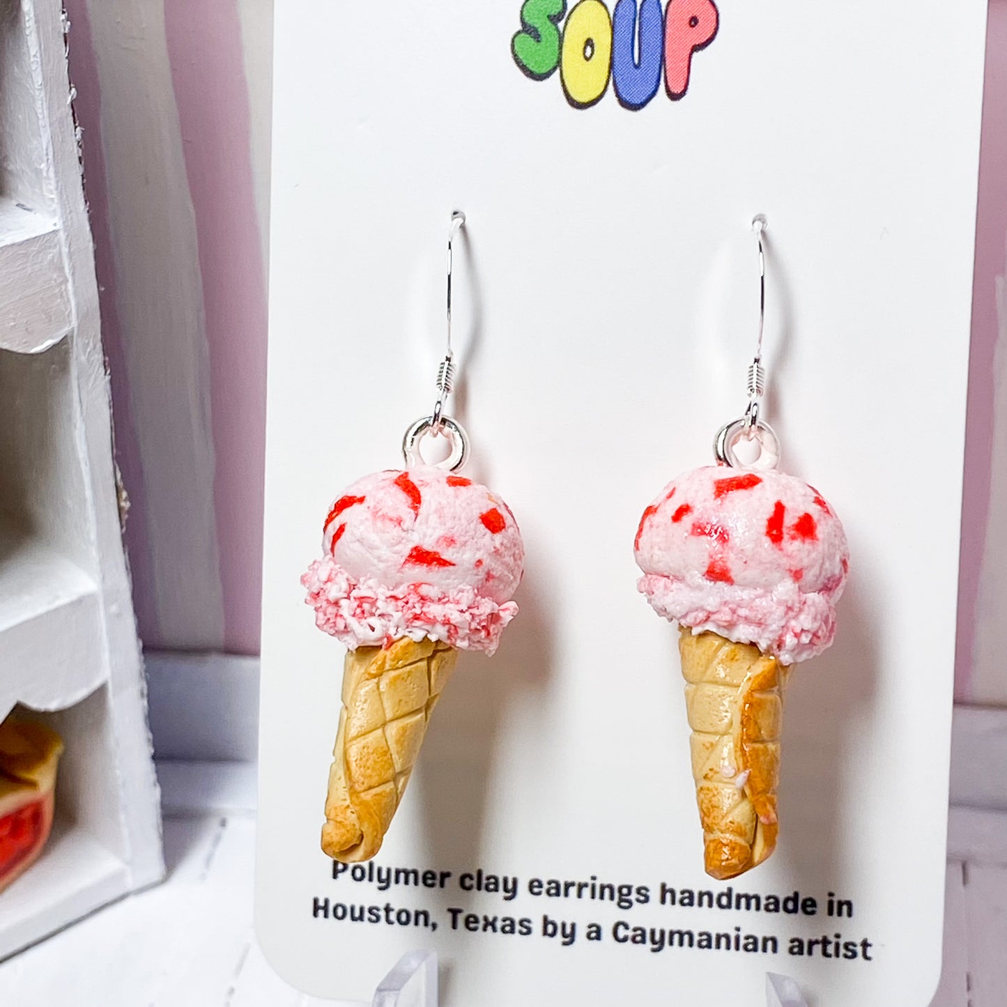 Strawberry Ice Cream Earrings