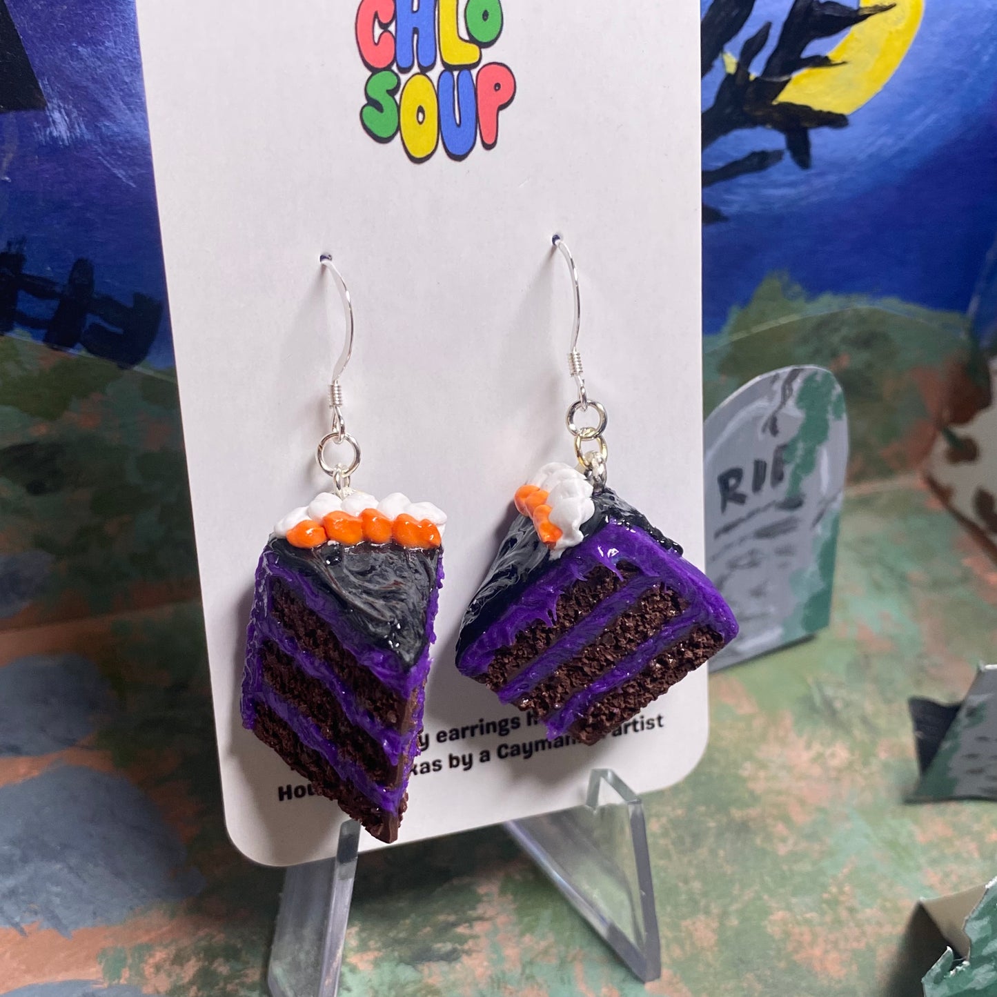 Halloween Cake Slice Earrings