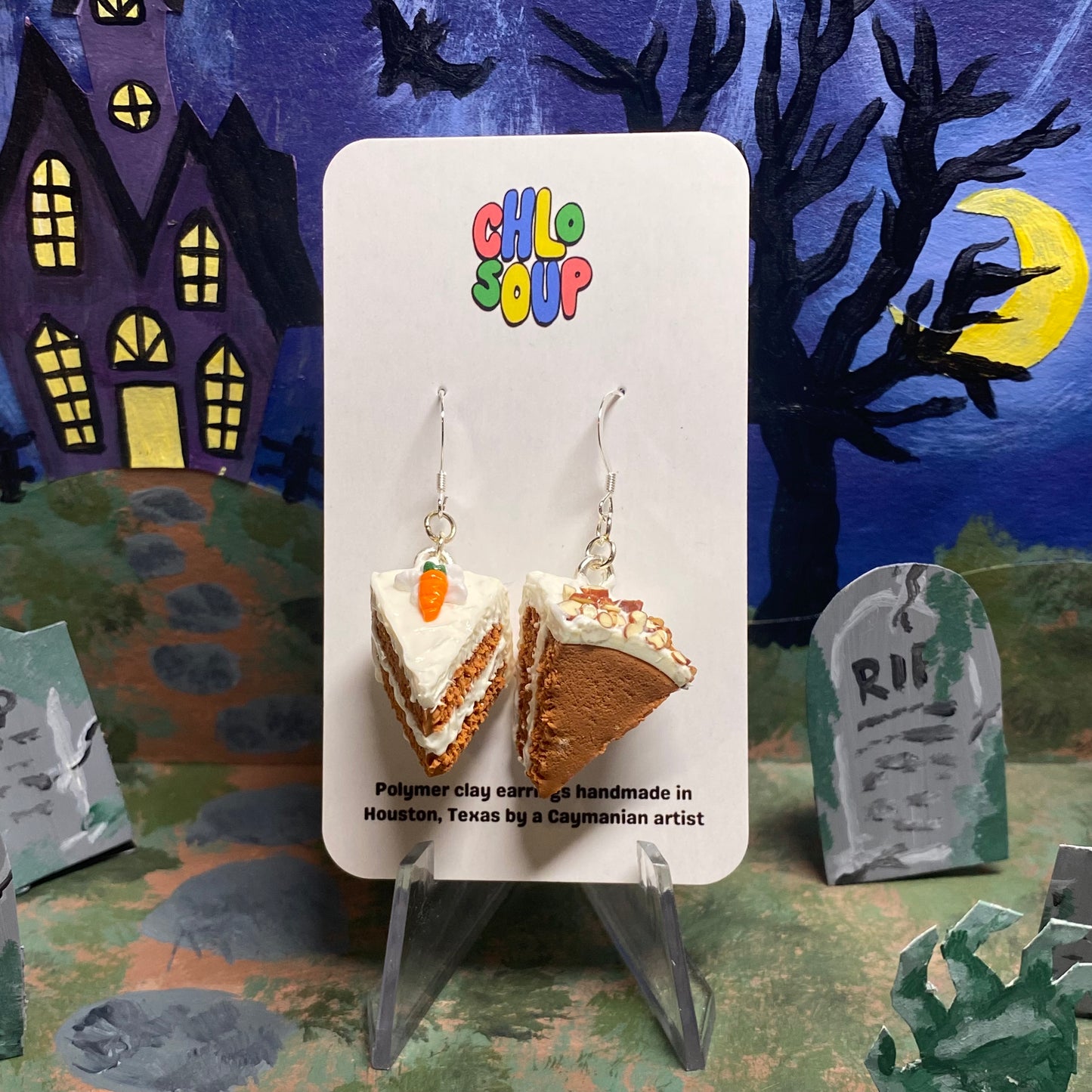 Carrot Cake Slice Earrings