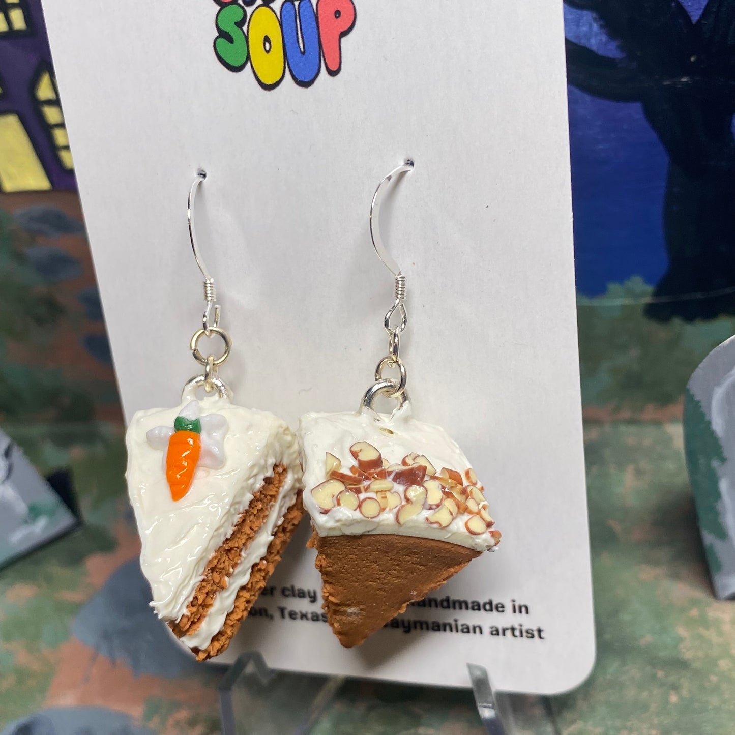 Carrot Cake Slice Earrings