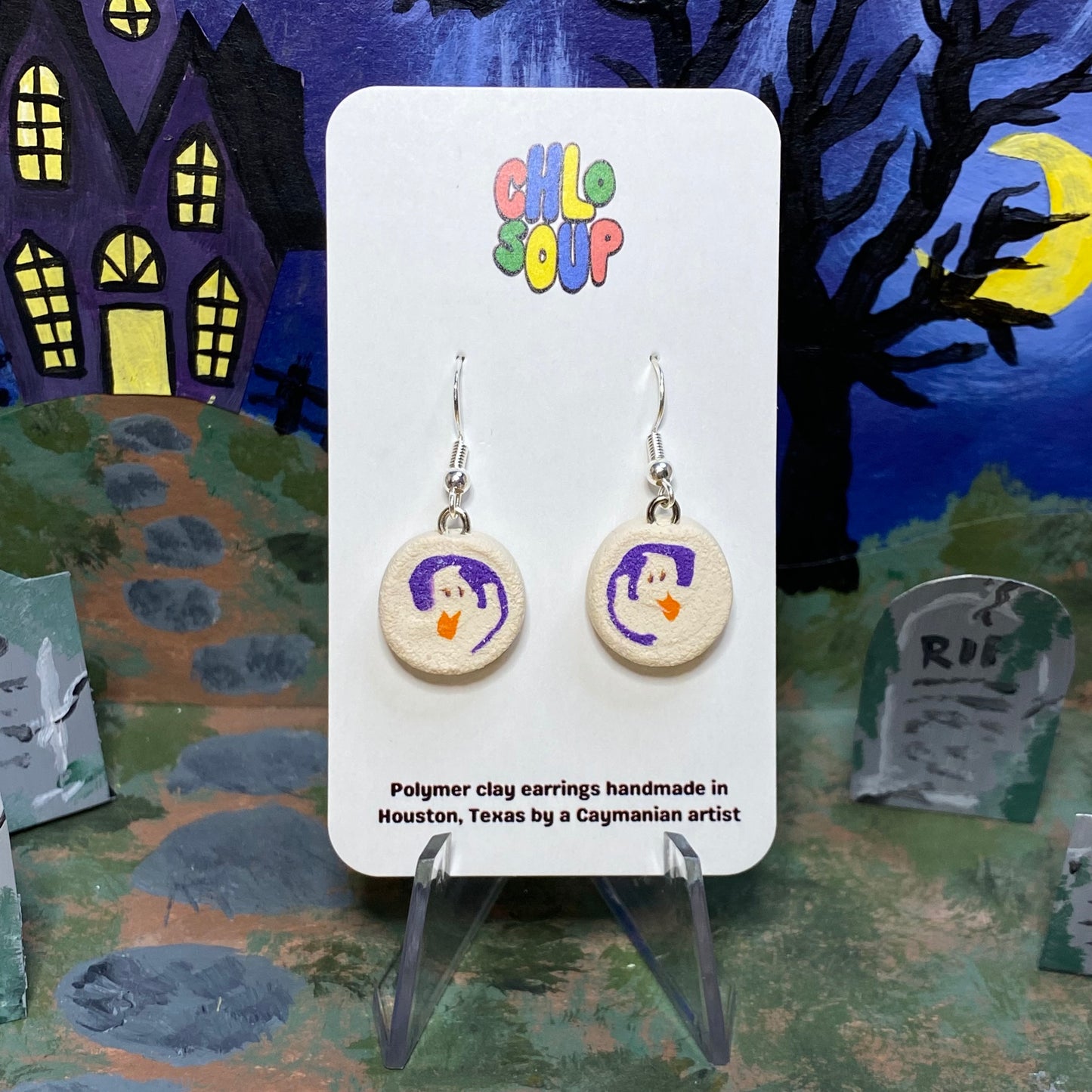 MINI SIZE Pillsbury Inspired Ghost Sugar Cookie Earrings