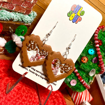 Gingerbread Heart Tart Earrings