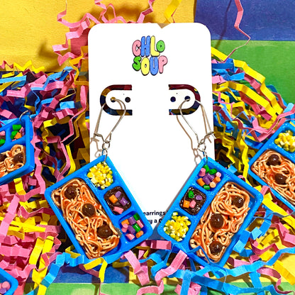 3D Printed Spaghetti Kids Cuisine Tray Earrings