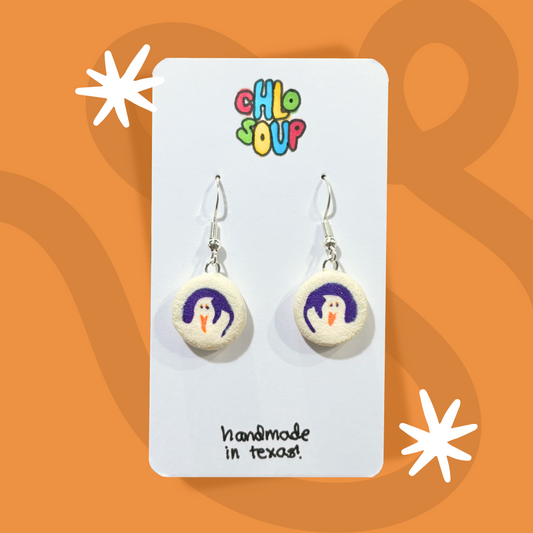 Mini Pillsbury-Inspired Ghost Sugar Cookie Earrings