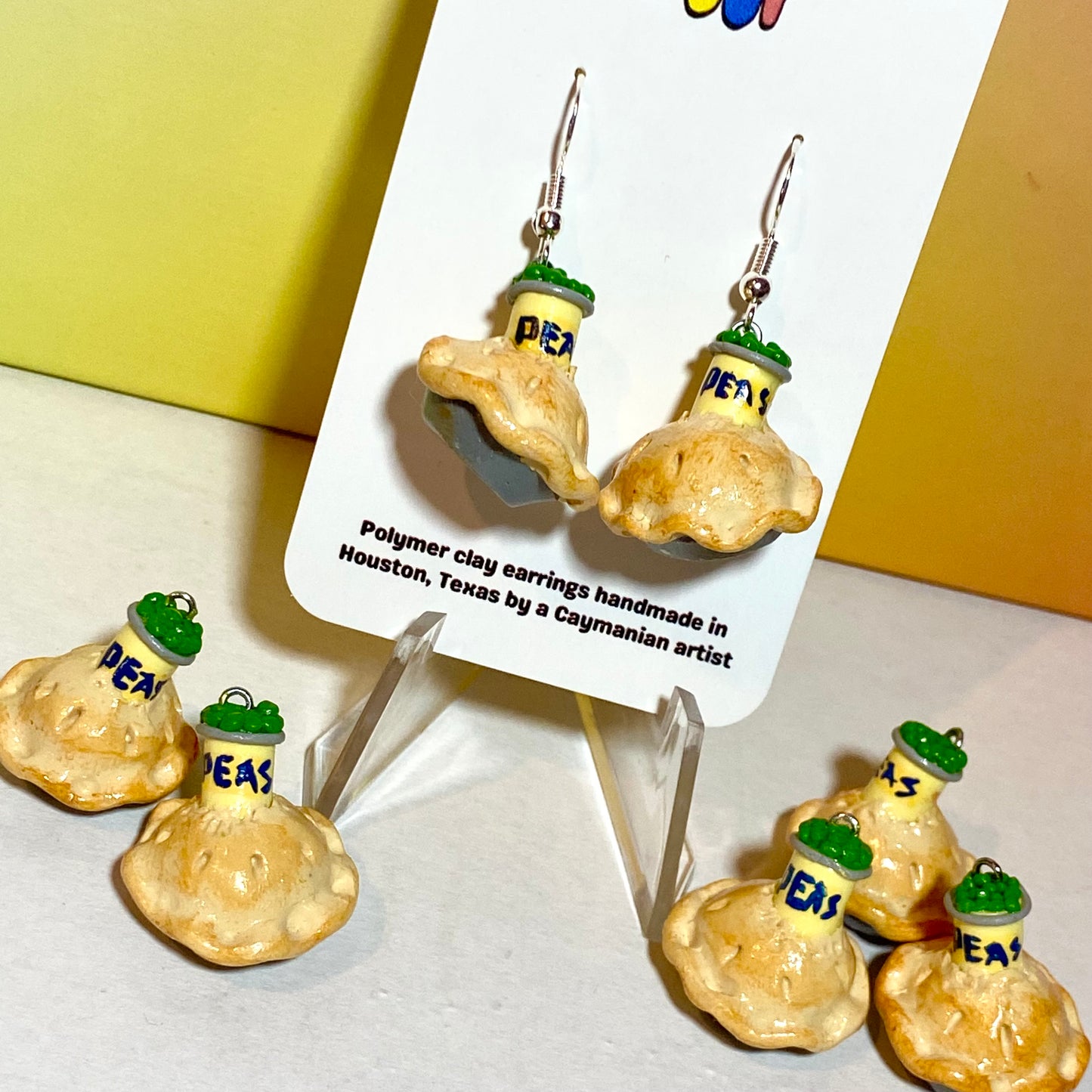 Peas in a Can Pie Earrings