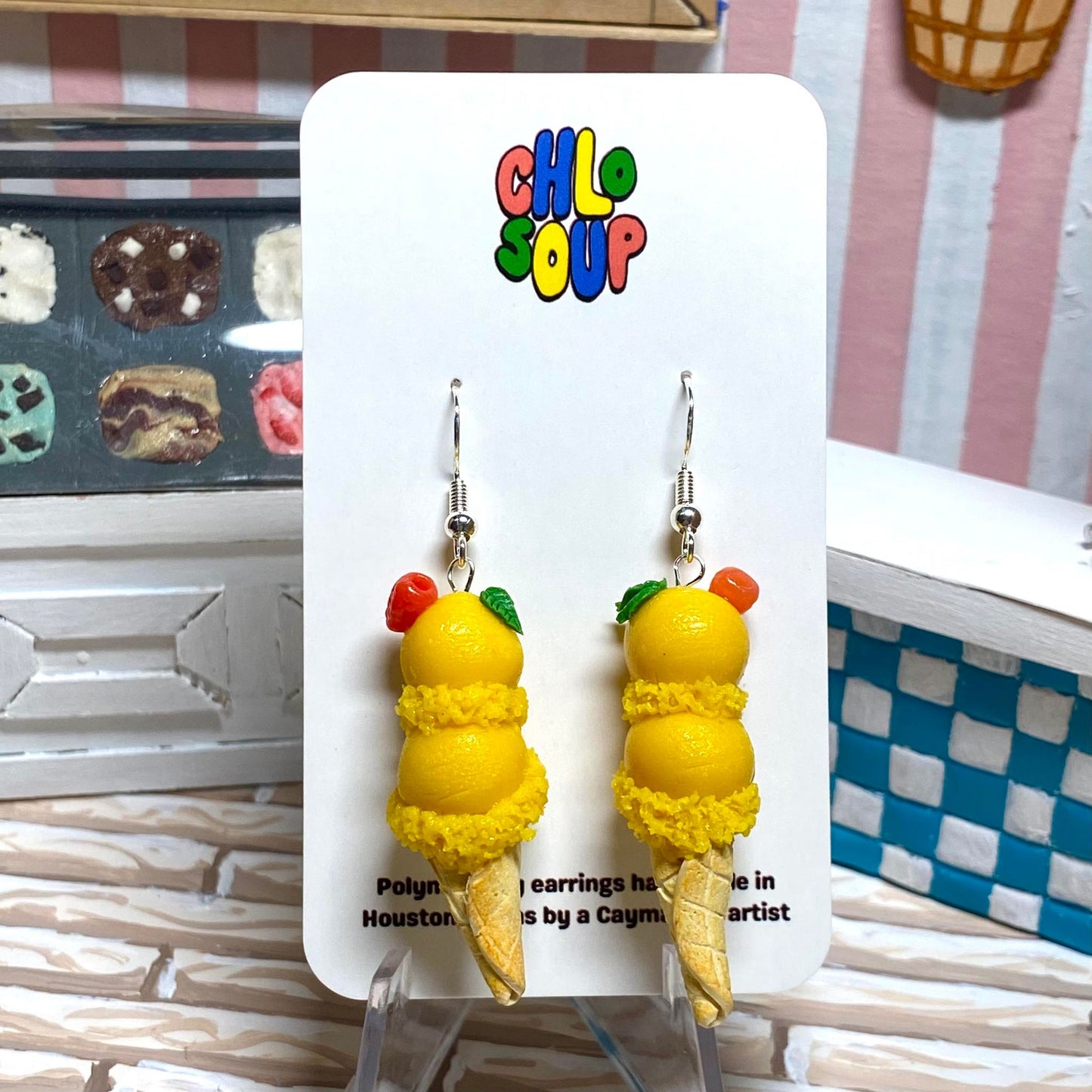 Mango Sorbet Ice Cream Earrings