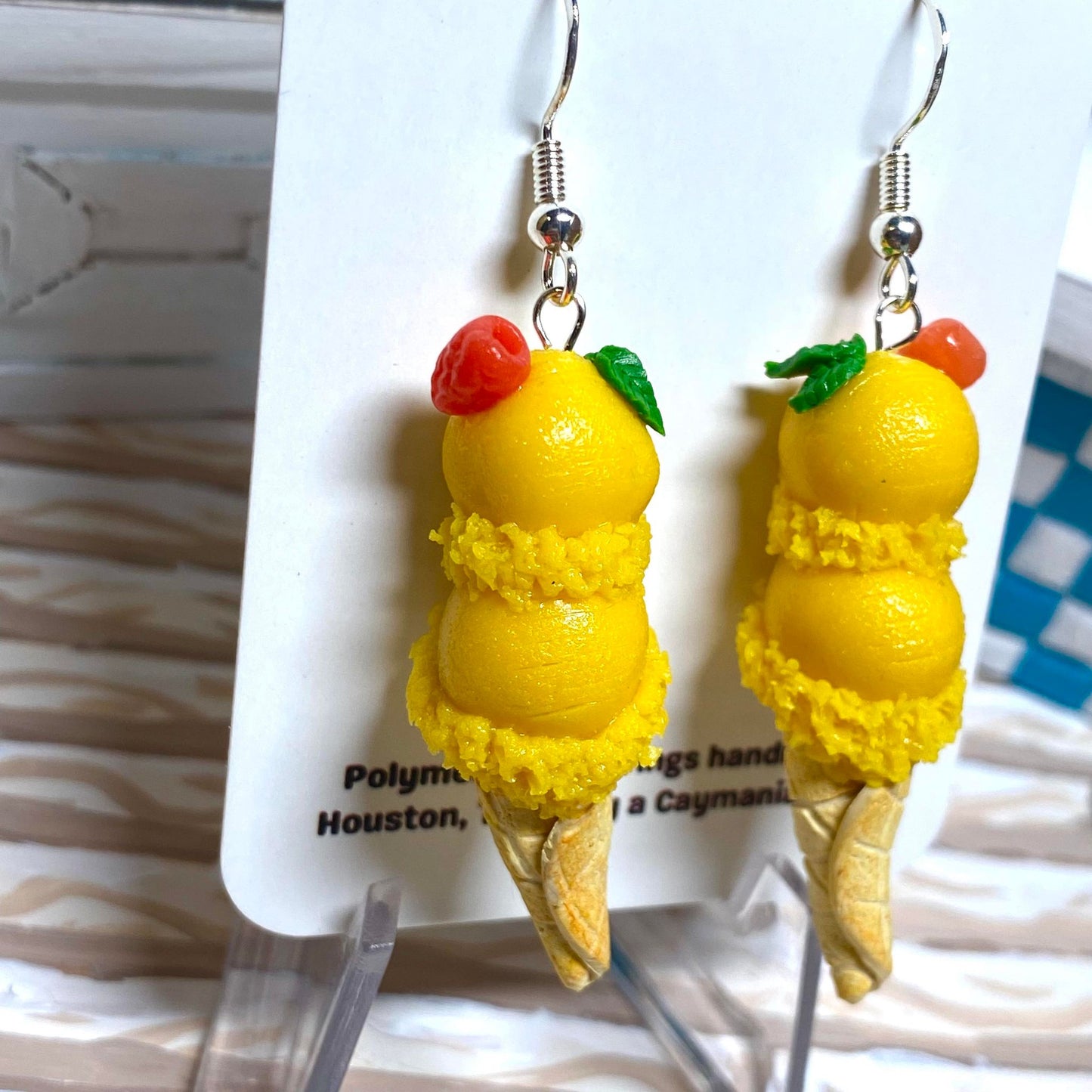 Mango Sorbet Ice Cream Earrings