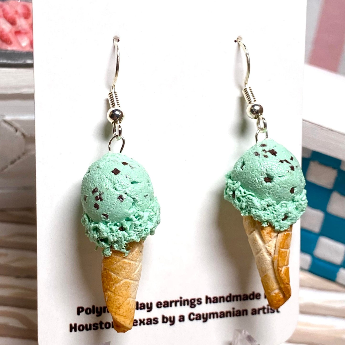 Mint Chip Ice Cream Earrings