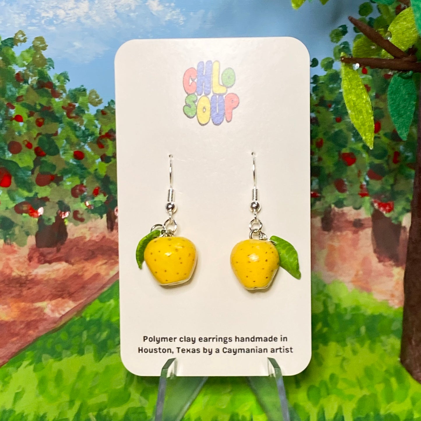 Golden Delicious Apple Earrings