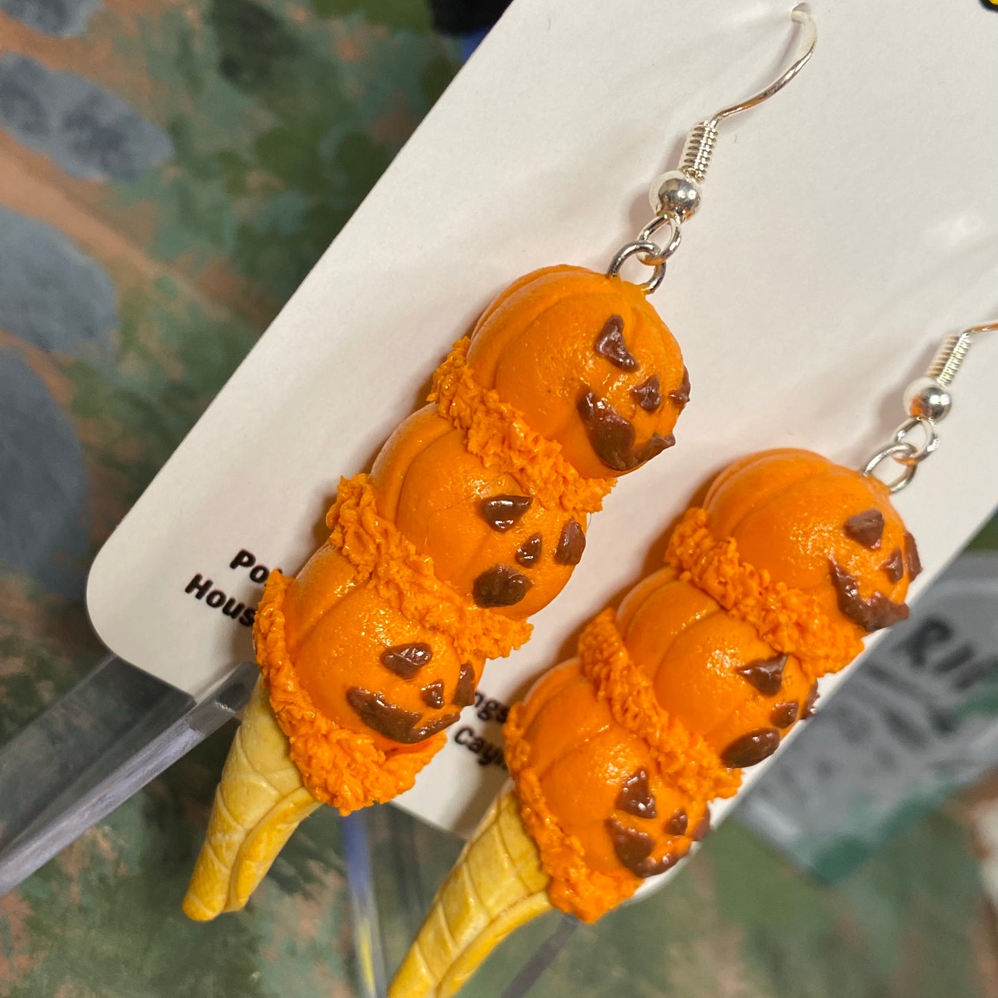 Triple Scoop Pumpkin Ice Cream Earrings