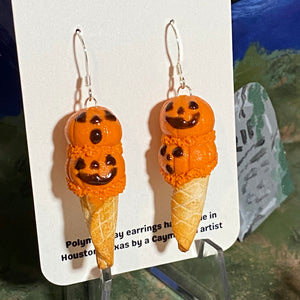 Double Scoop Pumpkin Ice Cream Earrings