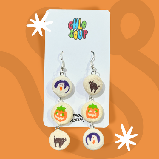 Pillsbury-Inspired Halloween Sugar Cookie Earrings Trio