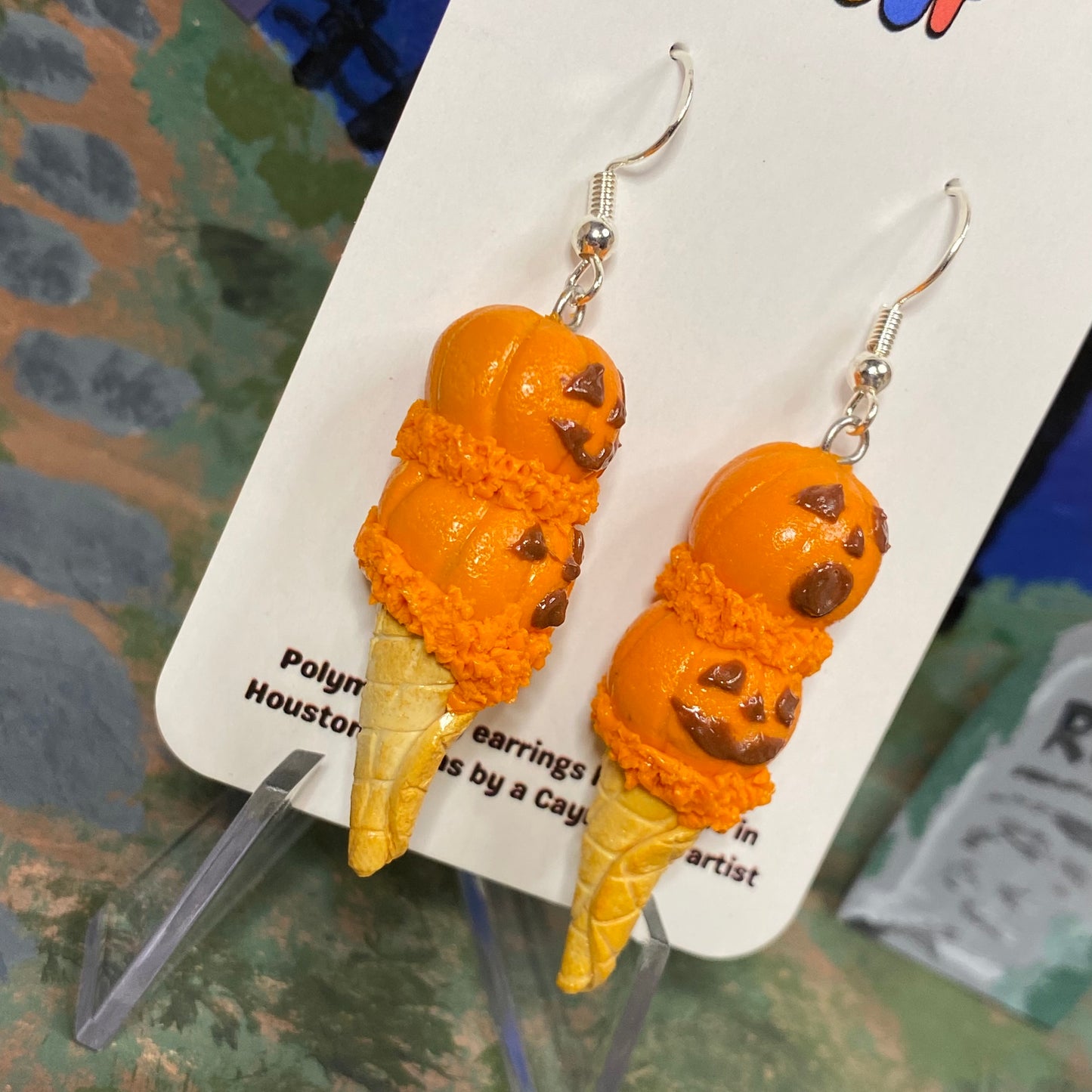 Double Scoop Pumpkin Ice Cream Earrings