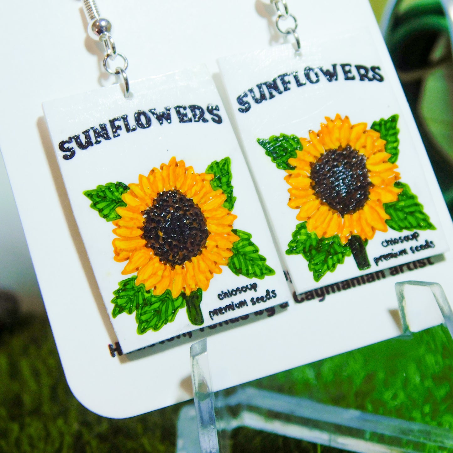 Sunflower Seed Packet Earrings