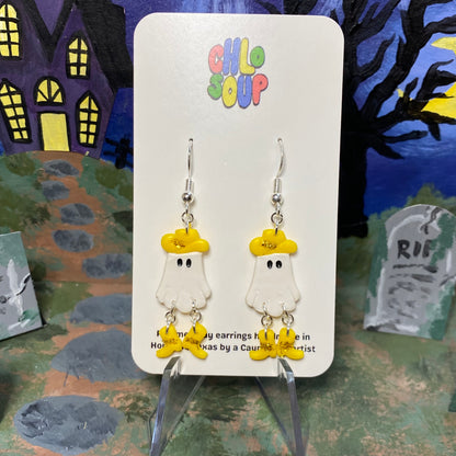 Yellow Dancing Cowboy Ghost Earrings
