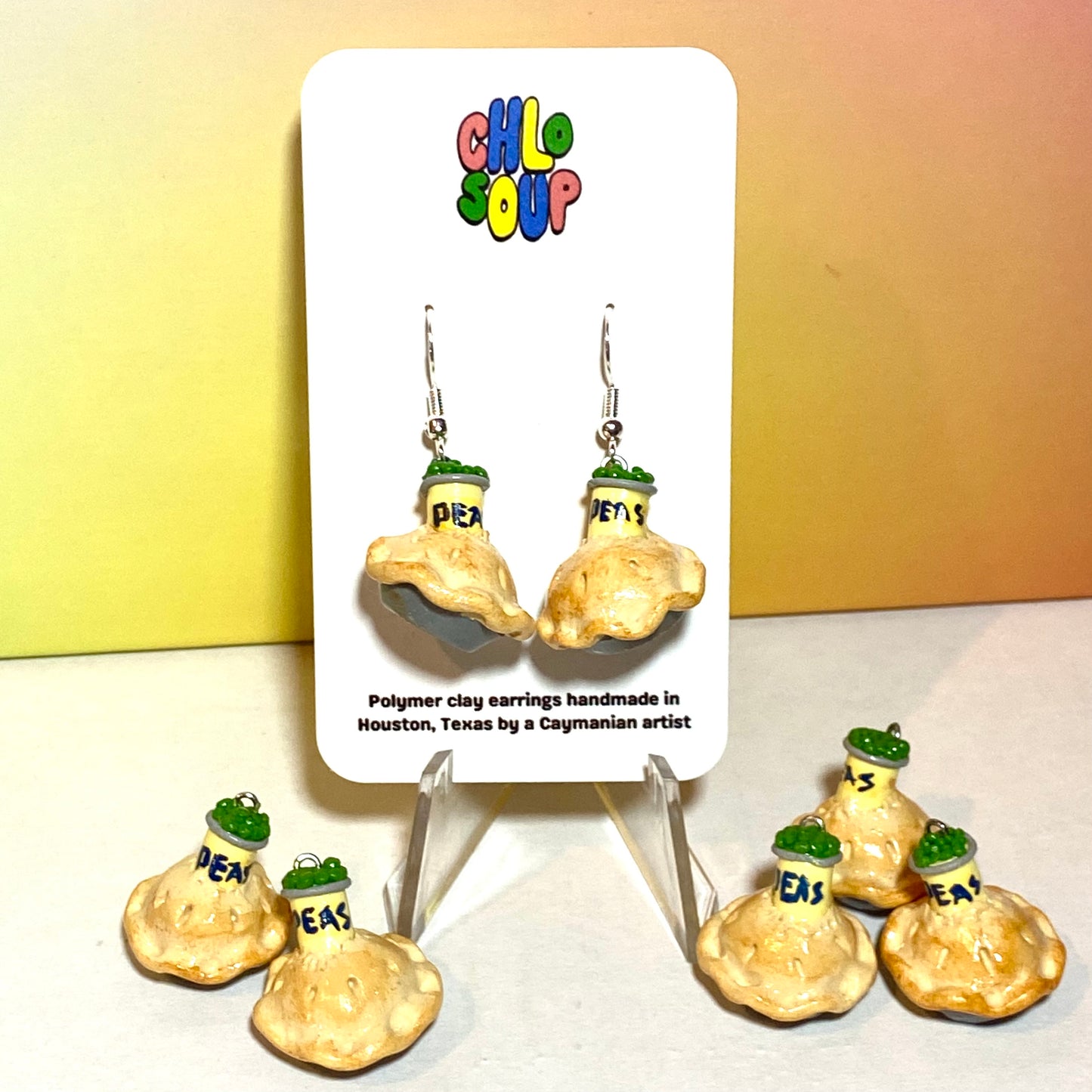 Peas in a Can Pie Earrings