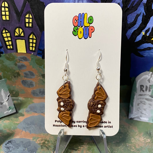 Chocolate Bat Cookie Earrings