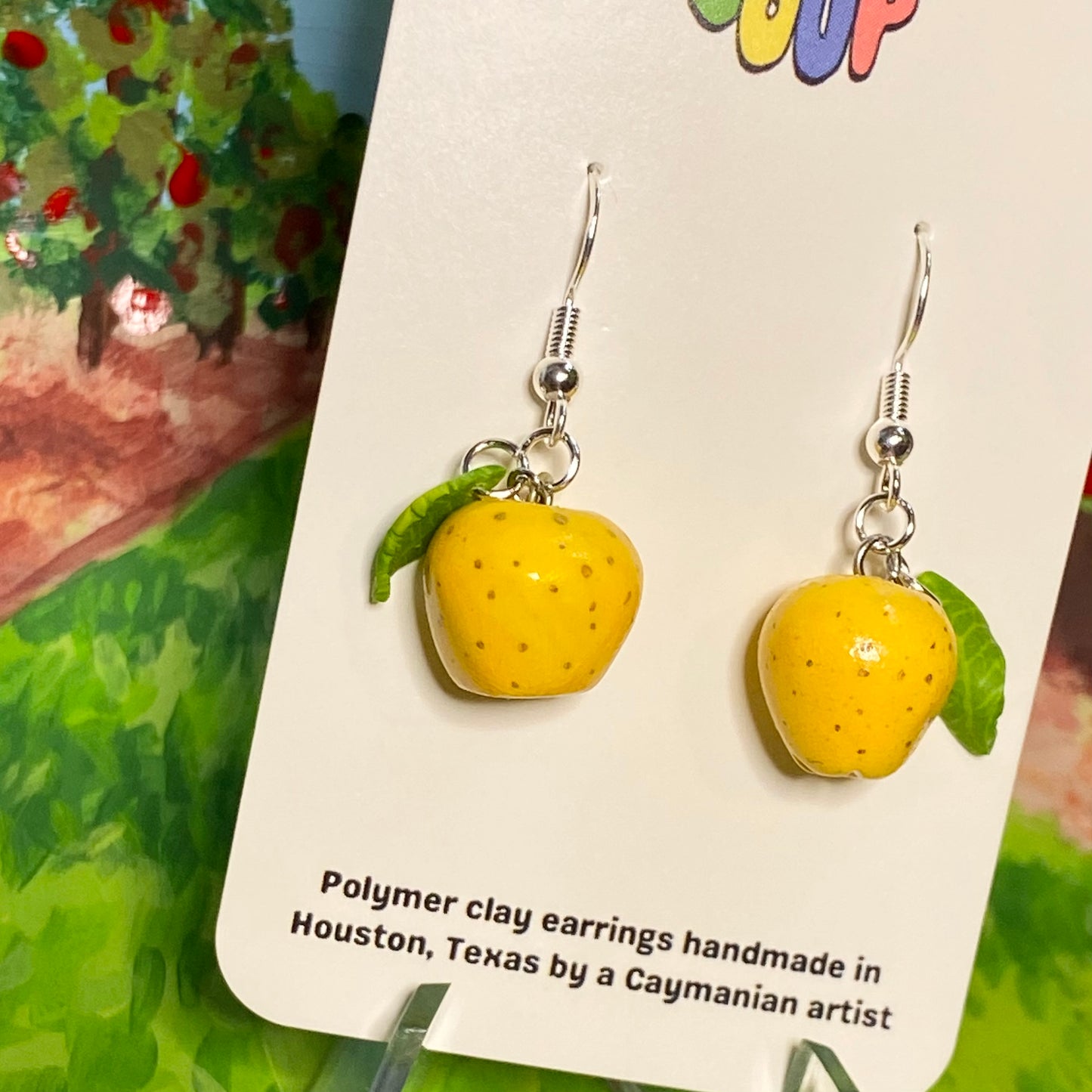 Golden Delicious Apple Earrings