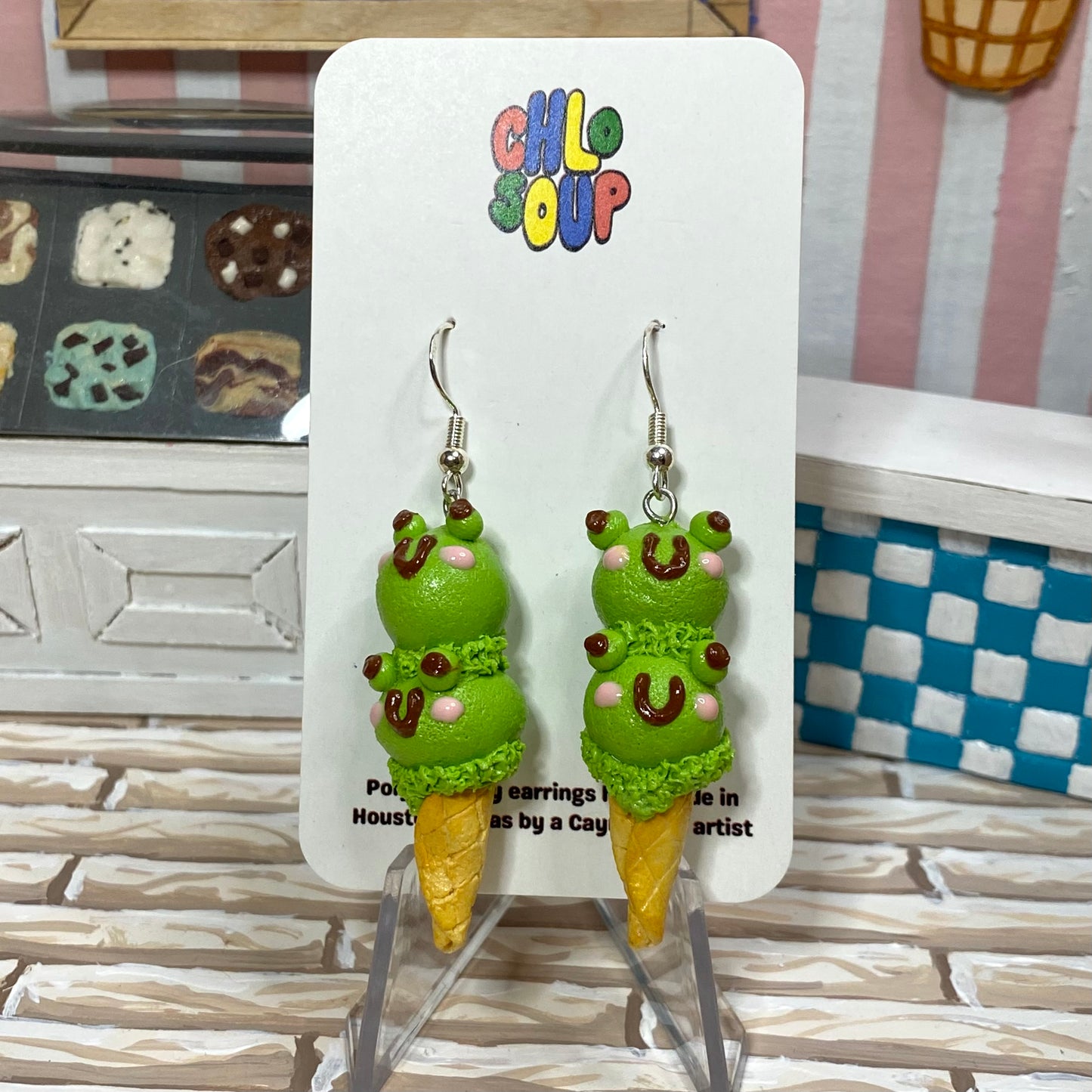 Froggie Ice Cream Earrings