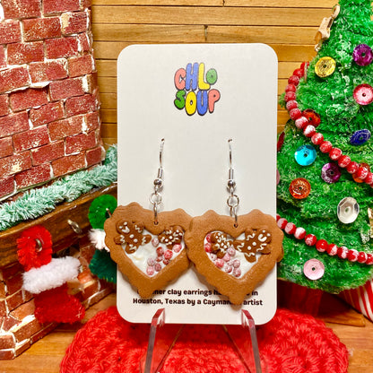 Gingerbread Heart Tart Earrings