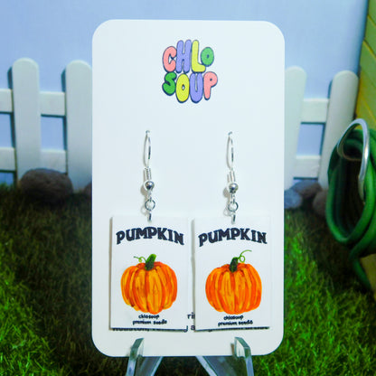 Pumpkin Seed Packet Earrings
