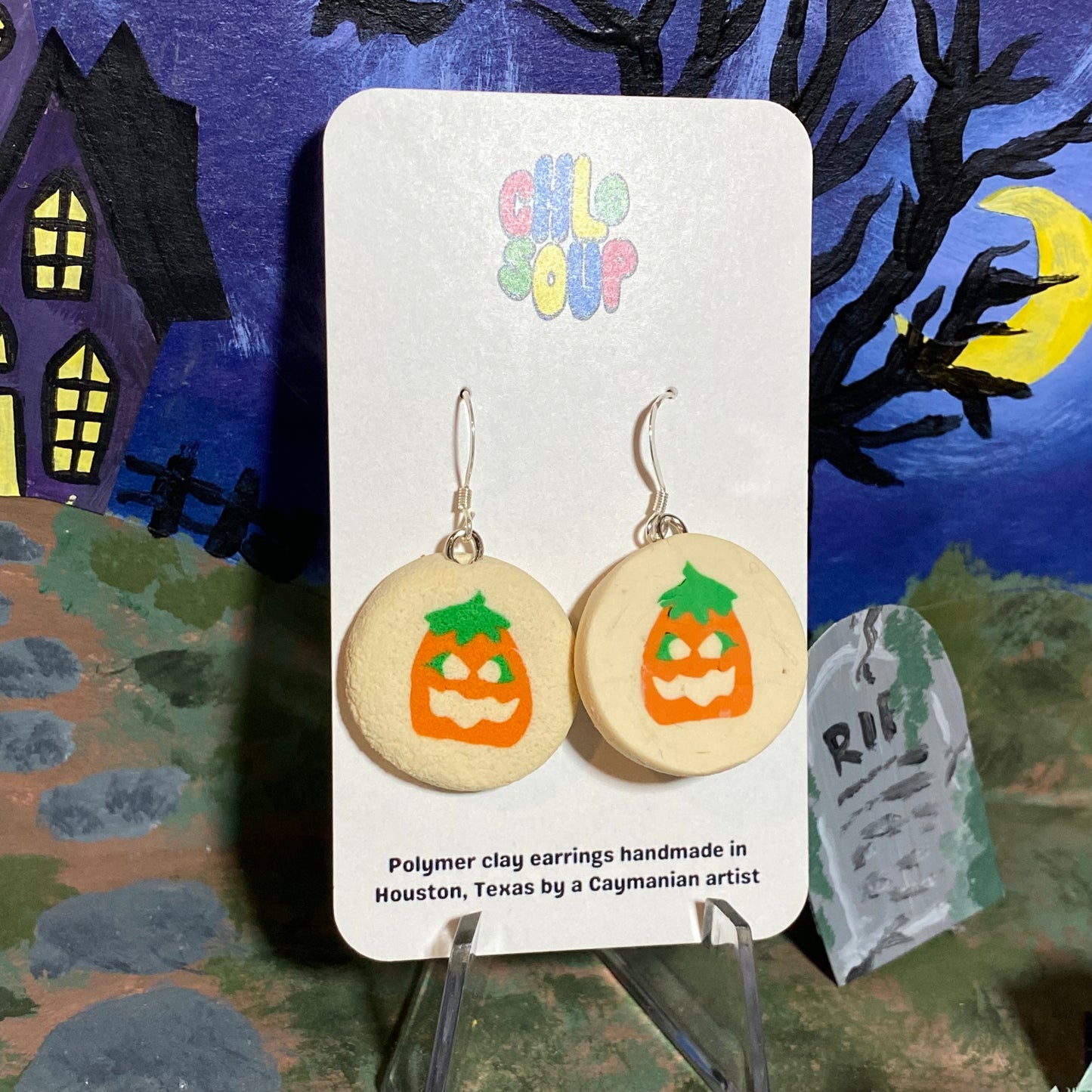 JUMBO SIZE Pillsbury Inspired Pumpkin Sugar Cookie Earrings