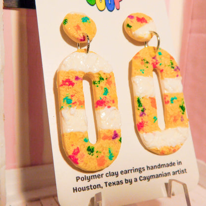 Pill-Shaped Birthday Cake Slab Earrings
