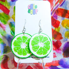 Load image into Gallery viewer, Lime Slice Earrings