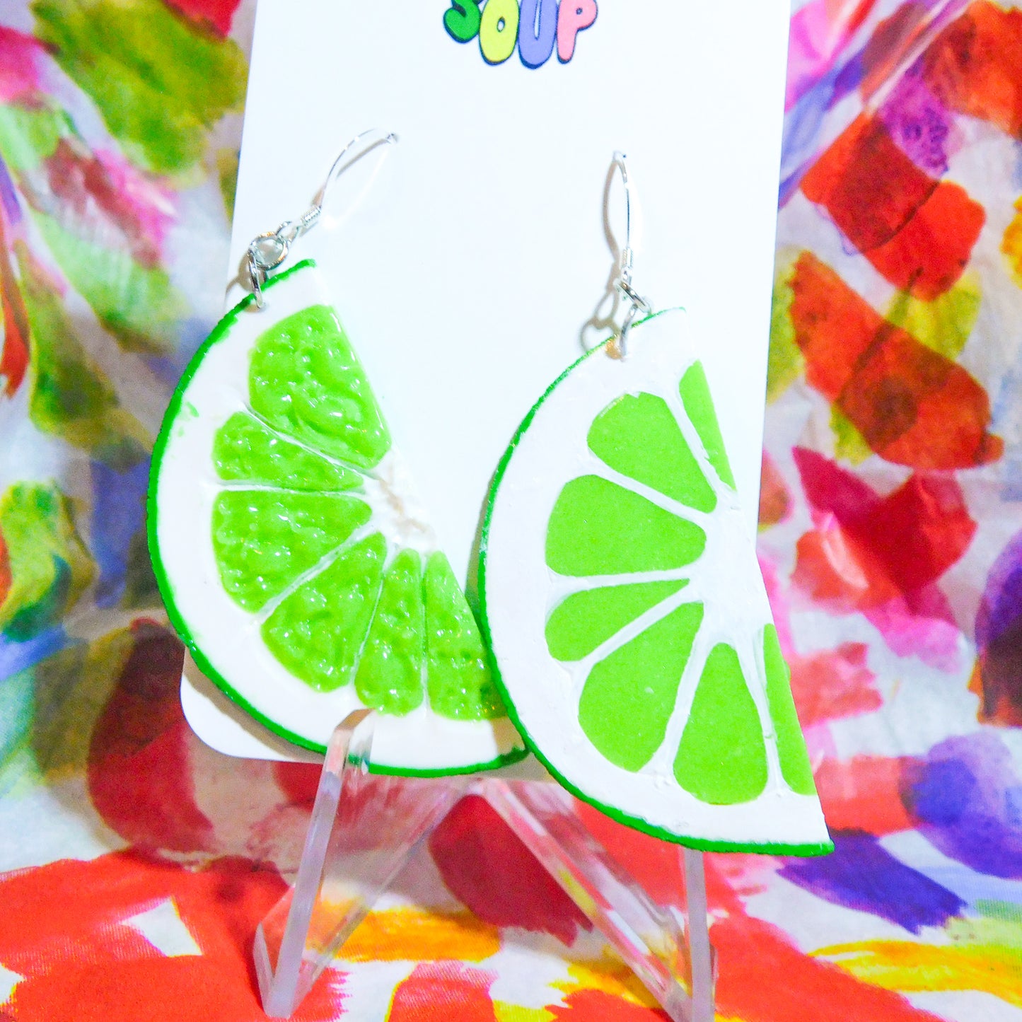 Lime Half Slice Earrings