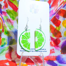 Load image into Gallery viewer, Lime Half Slice Earrings