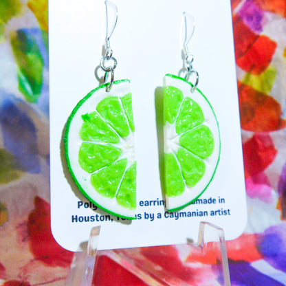 Lime Half Slice Earrings
