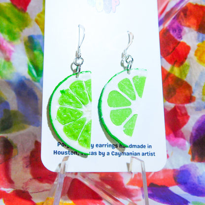 Lime Half Slice Earrings