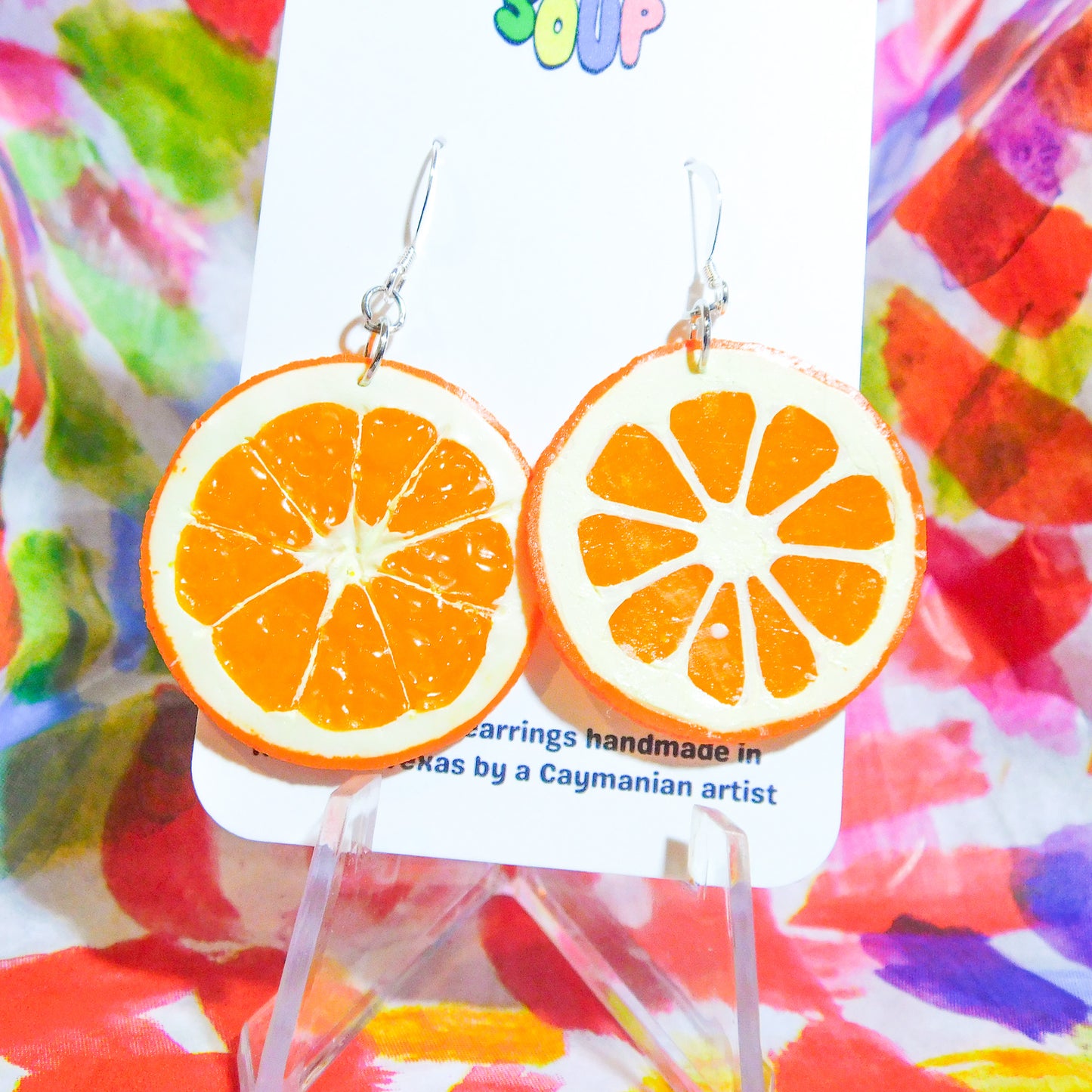 Realistic Orange Slice Earrings
