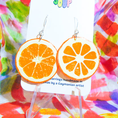 Realistic Orange Slice Earrings