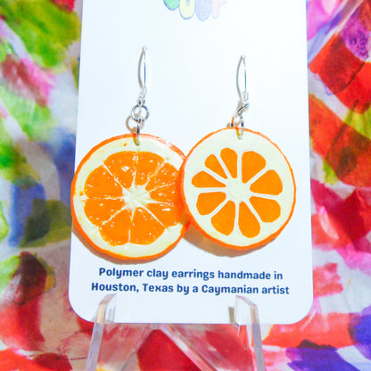 Realistic Orange Slice Earrings
