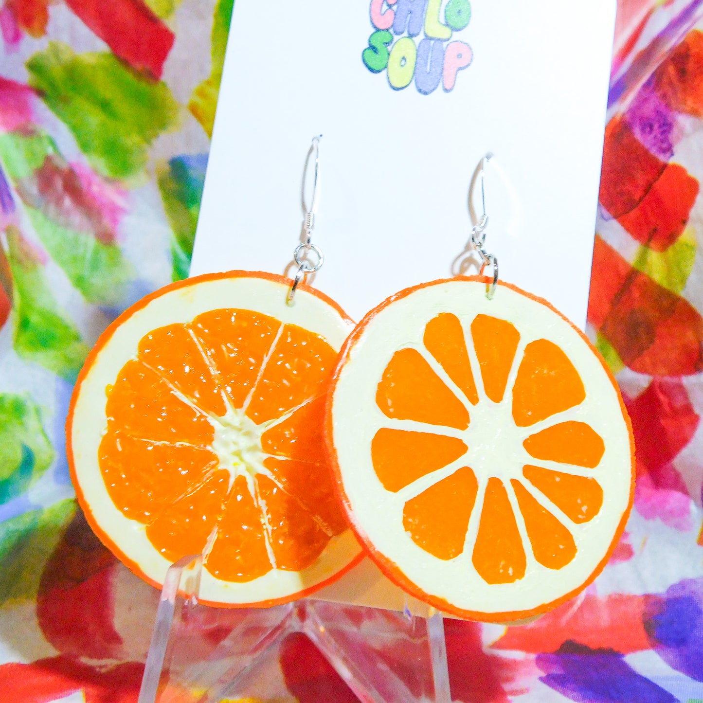 Realistic Orange Slice Earrings