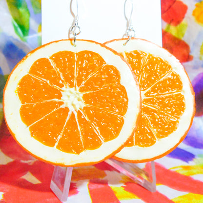 Realistic Orange Slice Earrings