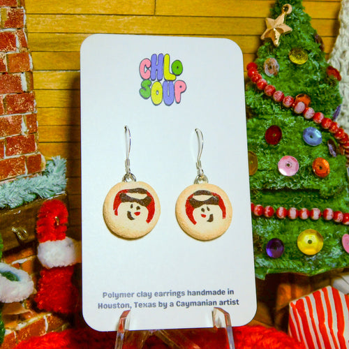 Mini Snowman Pillsbury Inspired Sugar Cookie Earrings
