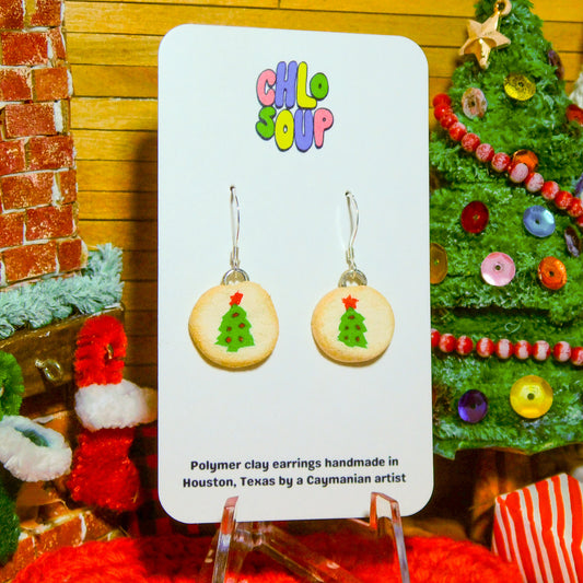 Mini Pillsbury Inspired Christmas Tree Sugar Cookie Earrings
