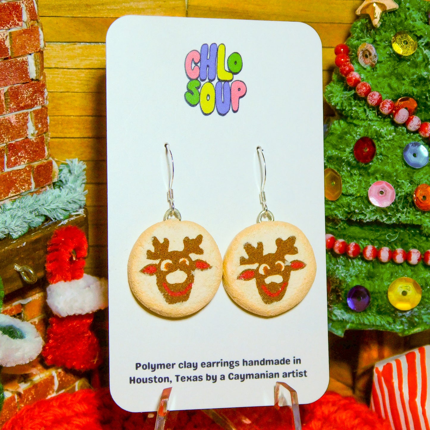Reindeer Pillsbury Inspired Sugar Cookie Earrings