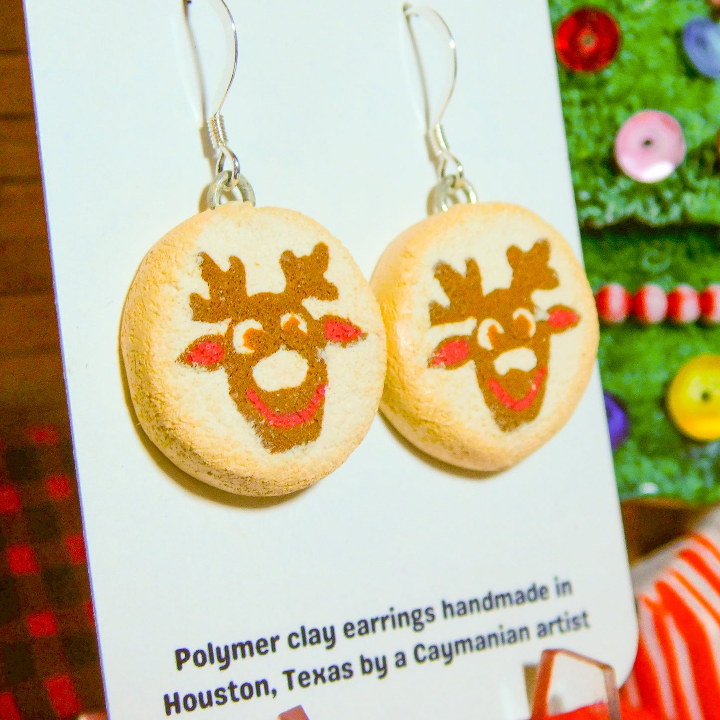Reindeer Pillsbury Inspired Sugar Cookie Earrings