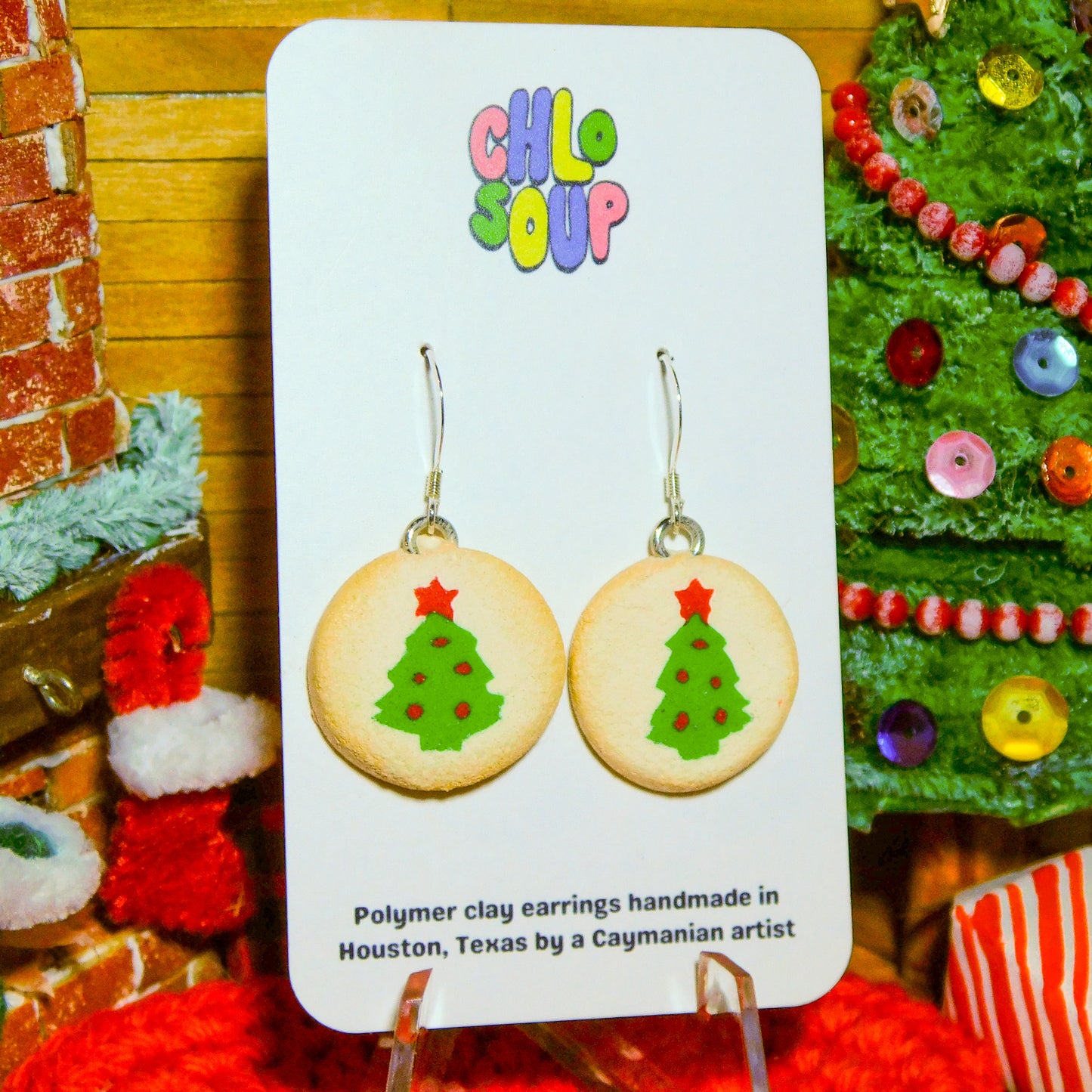 Pillsbury Inspired Christmas Tree Sugar Cookie Earrings