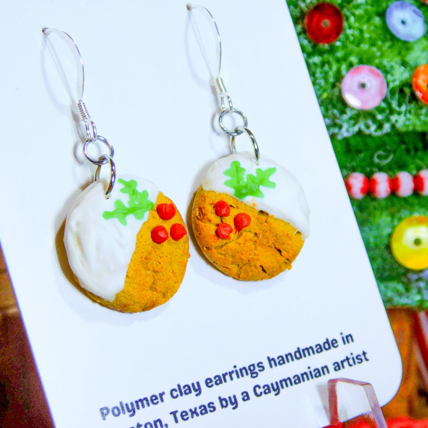 White Chocolate Ginger Cookie Earrings