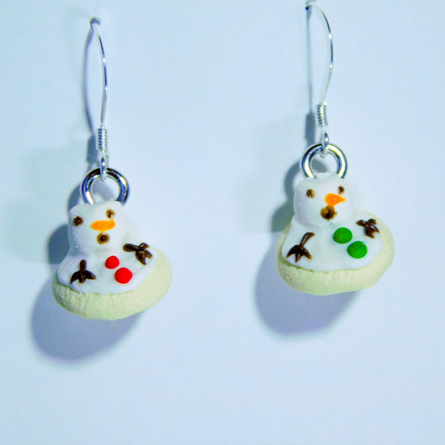 Melted Snowman Cookie Earrings