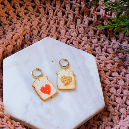 Heart Peanut Butter and Jelly Earrings